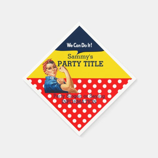 あなたのロージーパーティーナプキンスがこれをパーソナライズ スタンダードカクテルナプキン (角)