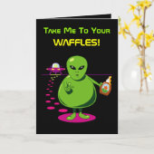あなたのワッフルに私を連れて行って下さい! カード (黄色い花)