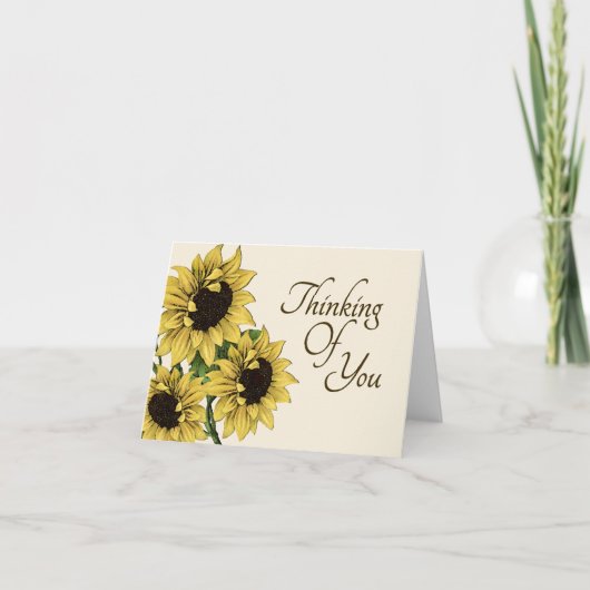 あなたのヴィンテージのヒマワリの考えること挨拶状 カード (正面)