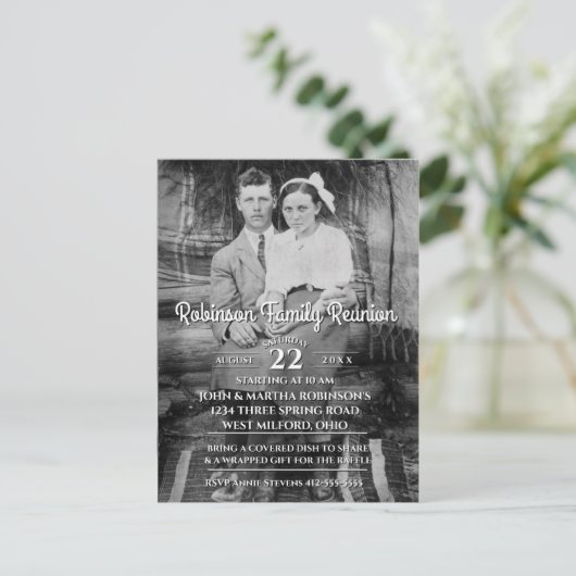 あなたのヴィンテージの写真の家族会 インビテーションポストカード (スタンド正面)