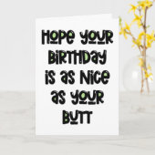 あなたの一日があなたのお尻、誕生日と同じくらい良いことを願う カード (黄色い花)