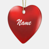 あなたの一流のオーナメントのハートを置いて下さい セラミックオーナメント (左)