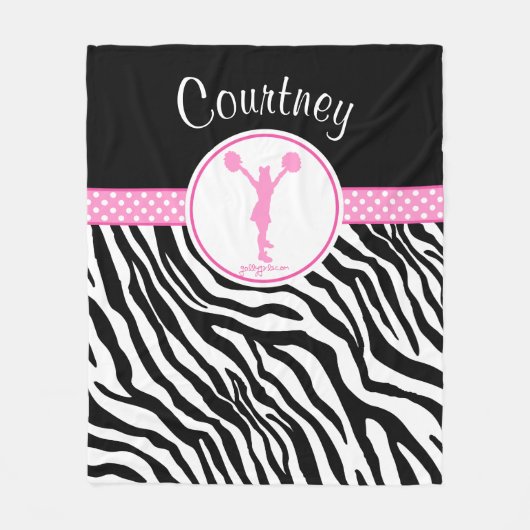 あなたの一流のシマウマのプリントのチアリーダー/Pomを飾って下さい フリースブランケット (正面)