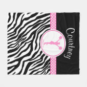 あなたの一流のシマウマのプリントのチアリーダー/Pomを飾って下さい フリースブランケット (正面(横))