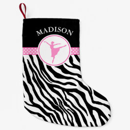 あなたの一流のシマウマのプリントのバレエダンサーを飾って下さい スモールクリスマスストッキング