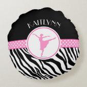 あなたの一流のシマウマのプリントのバレエダンサーを飾って下さい ラウンドクッション (裏面)