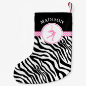 あなたの一流のシマウマのプリントのフィギュアスケートを飾って下さい スモールクリスマスストッキング (裏面)