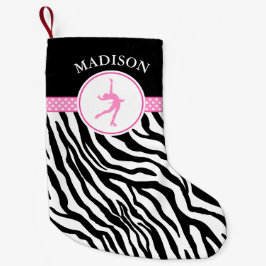 あなたの一流のシマウマのプリントのフィギュアスケートを飾って下さい スモールクリスマスストッキング