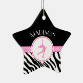 あなたの一流のシマウマのプリントのフィギュアスケートを飾って下さい セラミックオーナメント (右)