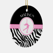 あなたの一流のシマウマのプリントのフィギュアスケートを飾って下さい セラミックオーナメント (右)