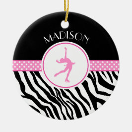 あなたの一流のシマウマのプリントのフィギュアスケートを飾って下さい セラミックオーナメント
