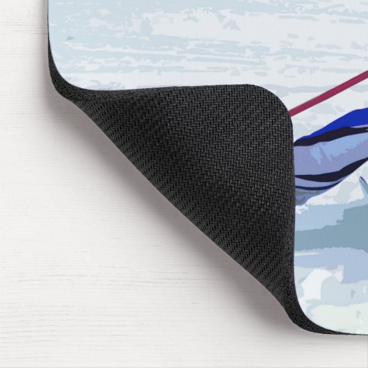 あなたの一流のスケッチが付いている青の高山のスキーヤー マウスパッド (コーナー)