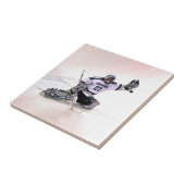 あなたの一流のスケッチを持つアイスホッケーのゴールキーパー タイル (側面)