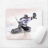 あなたの一流のスケッチを持つアイスホッケーのゴールキーパー マウスパッド (マウス)