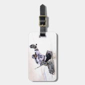 あなたの一流のスケッチを持つアイスホッケーのゴールキーパー ラゲッジタグ (正面縦)