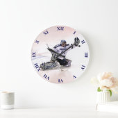 あなたの一流のスケッチを持つアイスホッケーのゴールキーパー ラージ壁時計 (ホーム)