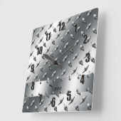 あなたの一流のダイヤモンドのプレートの鋼鉄とパーソナライズ スクエア壁時計 (傾斜)