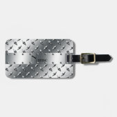 あなたの一流のダイヤモンドのプレートの鋼鉄とパーソナライズ ラゲッジタグ (正面横)