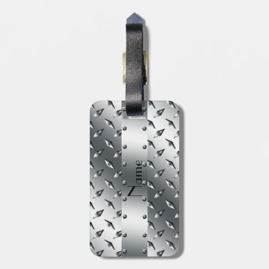あなたの一流のダイヤモンドのプレートの鋼鉄とパーソナライズ ラゲッジタグ (裏面縦)