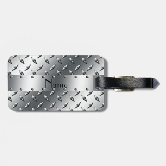 あなたの一流のダイヤモンドのプレートの鋼鉄とパーソナライズ ラゲッジタグ (裏面横)