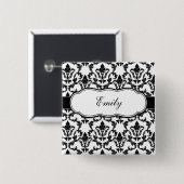 あなたの一流のダマスク織ボタンを加えて下さい 缶バッジ (正面&裏面)