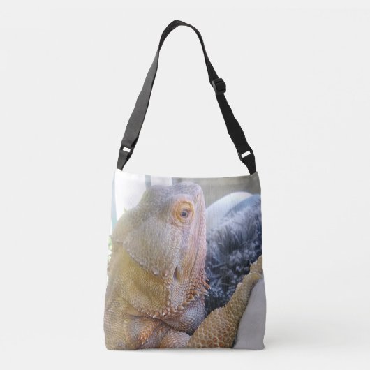 あなたの一流のパーソナライズな髭があるドラゴンの写真を加えて下さい クロスボディバッグ (裏面)