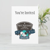 あなたの一流のフィットネスの体育館のロゴをカスタマイズ 招待状 (スタンド正面)