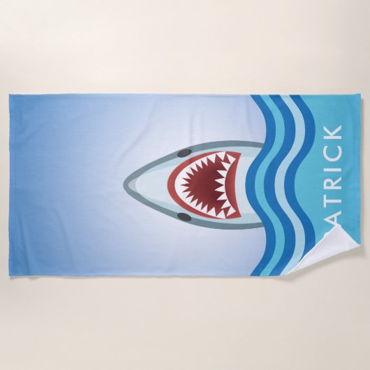 あなたの一流のホホジロザメのビーチのパーティーを加えて下さい ビーチタオル (正面)