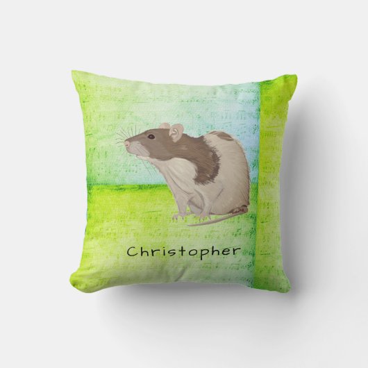 あなたの一流のラットのデザインを加えて下さい クッション (正面)