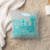 あなたの一流の蒸気の列車の気違いの水の灰色の装飾用クッション クッション (ブランケット)