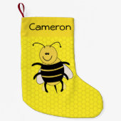 あなたの一流の蜜蜂の巣に貯蔵する蜂蜜の蜂のクリスマス スモールクリスマスストッキング (正面)