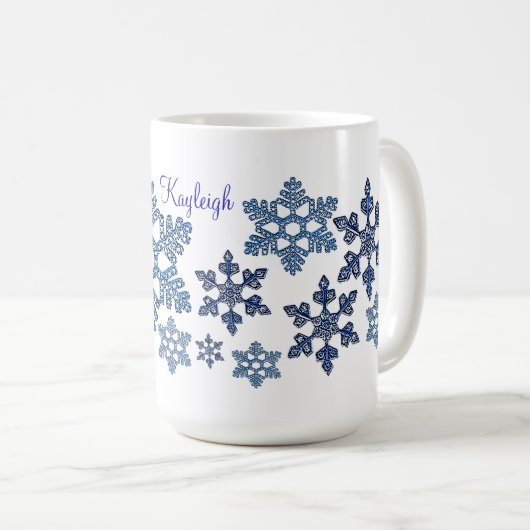 あなたの一流の雪片のマグを加えて下さい コーヒーマグカップ (正面右)