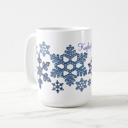 あなたの一流の雪片のマグを加えて下さい コーヒーマグカップ (正面左)