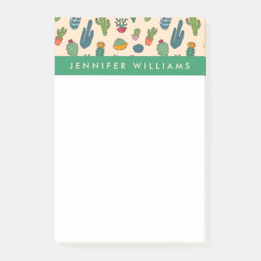 あなたの一流の|かわいいサボテン永続的なパターンを加えて下さい ポストイット (正面)