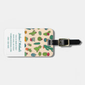 あなたの一流の|かわいいサボテン永続的なパターンを加えて下さい ラゲッジタグ (正面横)