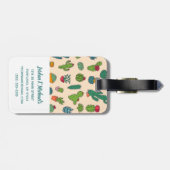 あなたの一流の|かわいいサボテン永続的なパターンを加えて下さい ラゲッジタグ (裏面横)