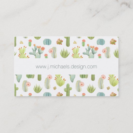 あなたの一流の|かわいいサボテン永続的なパターンを加えて下さい 名刺 (裏面)