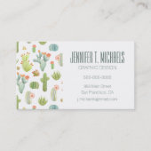 あなたの一流の|かわいいサボテン永続的なパターンを加えて下さい 名刺 (正面)