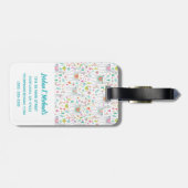 あなたの一流の|かわいいパステル調のラマパターンを加えて下さい ラゲッジタグ (裏面横)