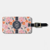 あなたの一流の|かわいいレトロの花パターンを加えて下さい ラゲッジタグ (正面横)