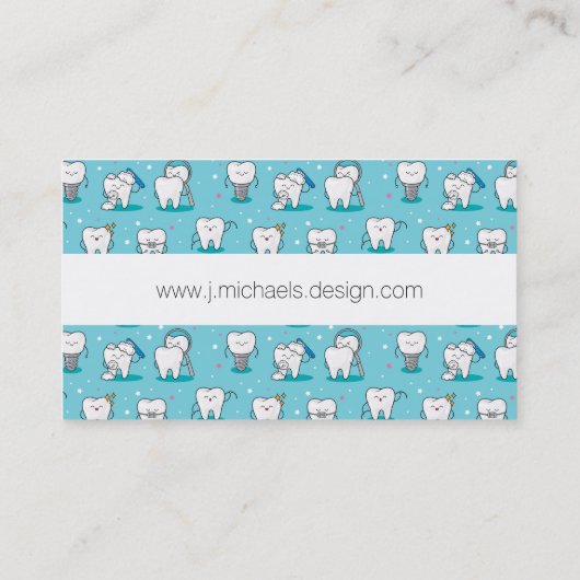 あなたの一流の|かわいい歯科パターンを加えて下さい 名刺 (裏面)
