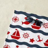 あなたの一流の|かわいい海上パターンを加えて下さい ビーチタオル (インサイチュ)