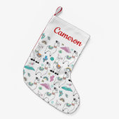 あなたの一流の|かわいい漫画のラマパターンを加えて下さい スモールクリスマスストッキング (正面 (吊り時))