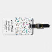 あなたの一流の|かわいい漫画のラマパターンを加えて下さい ラゲッジタグ (正面横)