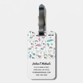 あなたの一流の|かわいい漫画のラマパターンを加えて下さい ラゲッジタグ (裏面縦)