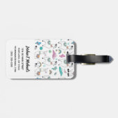 あなたの一流の|かわいい漫画のラマパターンを加えて下さい ラゲッジタグ (裏面横)