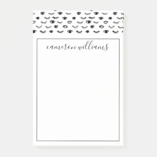 あなたの一流の|かわいい落書きのまつげパターンを加えて下さい ポストイット (正面)