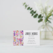 あなたの一流の|かわいい落書きのマニキュアパターンを加えて下さい 名刺 (スタンド正面)