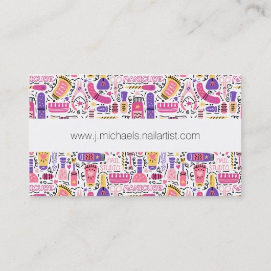 あなたの一流の|かわいい落書きのマニキュアパターンを加えて下さい 名刺 (裏面)
