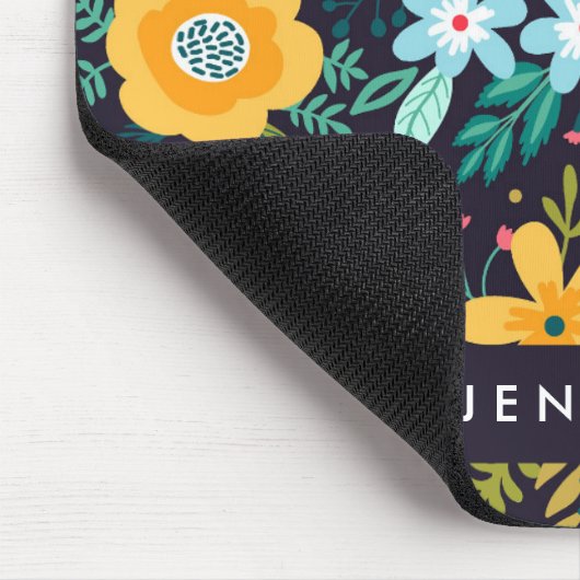 あなたの一流の|かわいくカラフルな花パターンを加えて下さい マウスパッド (コーナー)